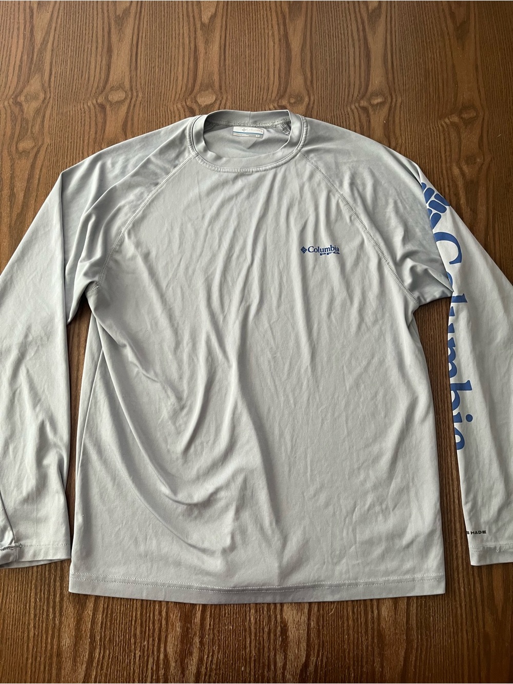 Columbia PFG Men's Long-Sleeve Light Gray size Small
